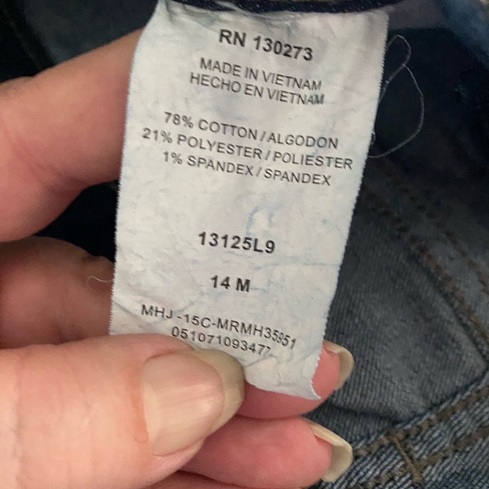 Riders By Lee Jeans 14 Stretch Capri Style Dark Blue Denim Capris - Picture 4 of 5